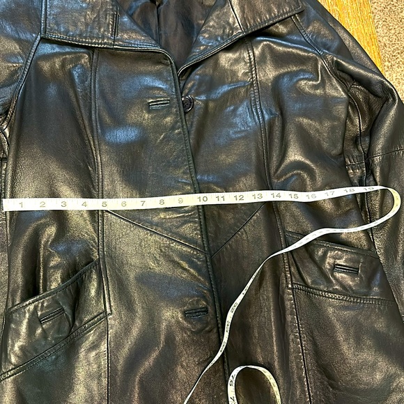 Vintage Sleek Edgy Sliming Detailed 90s Preston&York Soft Black Lamp Skin Jacket - Picture 13 of 14